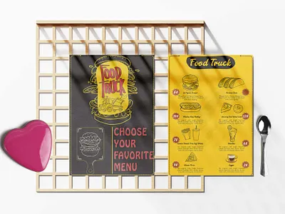 Yellow Food Truck Design Template branding design illustration logo vector