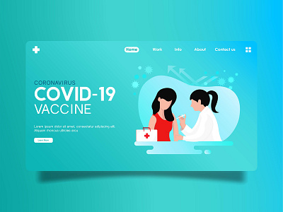 Landing page women vaccine app concept design designer doctor graphic design home page illustration landing page medicine nurses patients vaccine
