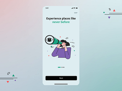 Onboarding for Travel App animation app booking bubble category explore illustration intro map mobile onboarding prference select selection travel ui