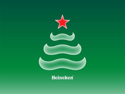 Heineken Print Advert / Bull + Christmas tree 2021 glassmorphism glassmorphism2021 heineken heinekenadvert logo logodesigner printads printadvert