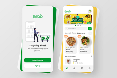 Grab Food Mobile App Design idea adobexd fooddelivery grab grabfood mobile app uiux uiuxdesign