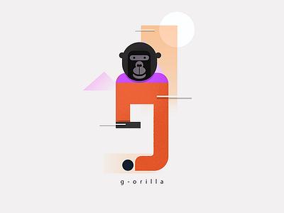 Letter g 36daysoftype basic shapes camping character daily g gorilla illustration letter logo logotype vector