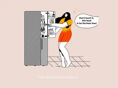 Happy New Year adobe illustrator cartoon character christmas feminism flat illustration line art new year vector