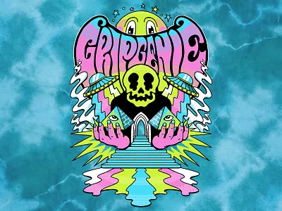 GRIP GENIE - Hallucination design graphic design illustration merch mushrooms psychedelic t shirt