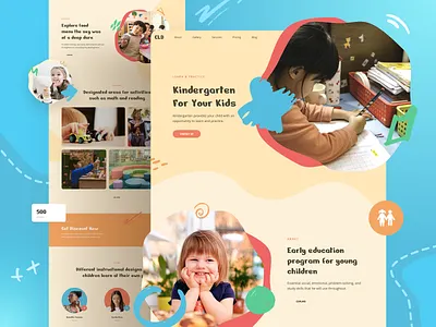 Children Kindergarten Website children design figma landing page responsive sketch template ui ux xd
