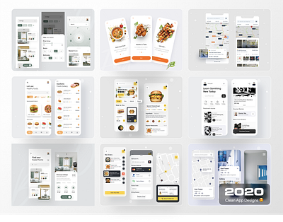 Clean App Design-2020 app design concept creative delivery app food app hotel app mobile mobile app mobile app design modern popular real estate realestate realistic redesign responsive design restaurant ridesharing uidesign uiux