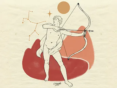 🌟♐ 𝑺𝒂𝒈𝒊𝒕𝒂𝒓𝒊𝒖𝒔 ♐🌟 art design graphic graphicdesign greek illustration mythology sagitarius sign zodiac zodiac sign