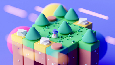 Game Blocks c4d cartoon cinema 4d game game design illustration isometric isometric room low poly octane