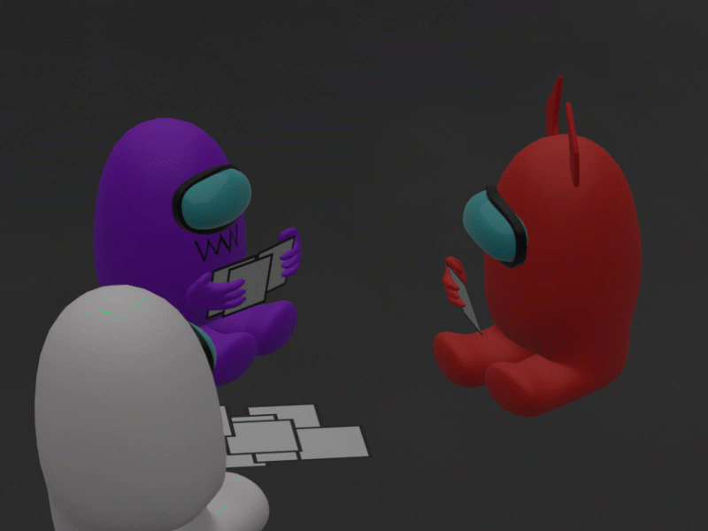 Go Fish 3d animation 3d modeling amongus blender blender 3d blender3d design