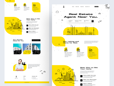 Real Estate Landing Page building design home page desin illustration landingpage psd template real estate home page real estate landing page realestate typography ui ui design ux ux design web