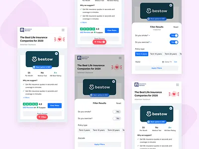 Filter Bottom Sheet - Insurance Ranked best bottom bottom sheet companies company compare design filter filter ui filtering filters insurance insurance ranked life life insurance rating ratings reviews top ui
