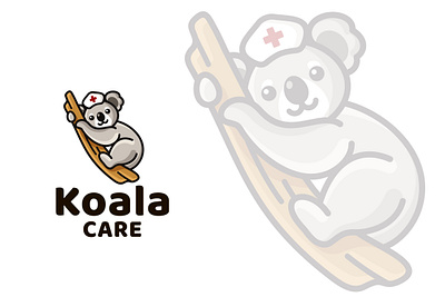 Koala Care Cute Kids Logo Template mascot ui