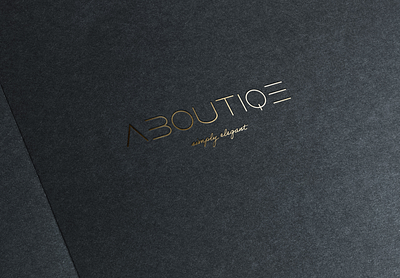 ABOUTIQE 3D mockup design logo minimal