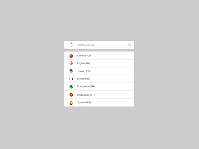 #DailyUI #027 - Dropdown 027 adobe xd country daily ui dailyui dailyuichallenge design dropdown language select ui ux