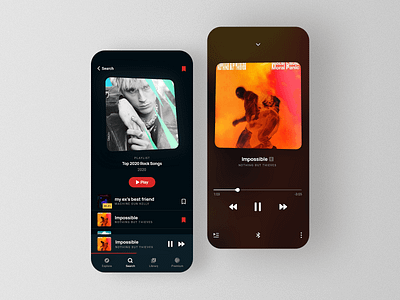 Music App - Concept - Player app app design app interface dark ui design inspiration inspiration interface design media player mobile app mobile design mobile interface mobile ui mobileui music music app music player player ui ui design ui inspiration uidesign