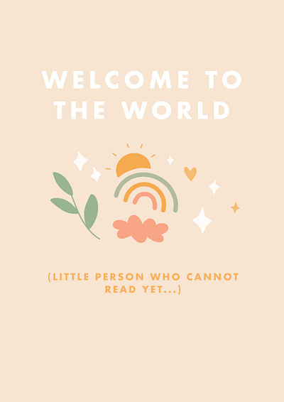 Welcome to the World artist branding design greeting card illustraion procreate rainbow sun