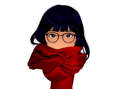 Red scarf character characterdesign girl illustration illustration girl illustration girl characters red scarf woman woman illustration