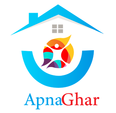 Real Estate business logo "Apna Ghhar" branding design flat illustration logo logo design minimal portfolio real estate logo typography vector