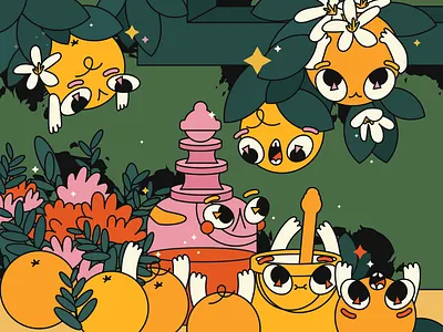 week 39 still life character character design characters design flat flowers illustraion oranges still life stilllife team