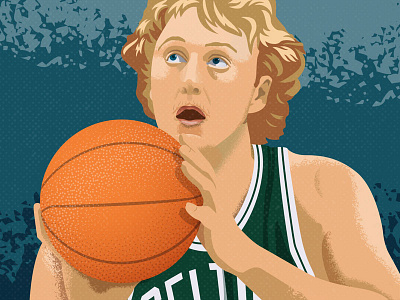 Larry Bird basketball boston boston celtics celtics illustration illustrator larry bird nba sports vector