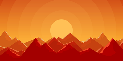 New Day design illustration mountain sunset vector