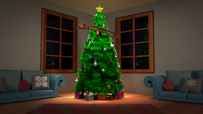 Christmas 3d 3d art animation christmas christmas tree design holidays maya newyear train