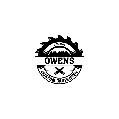 Owens Custom Carpentry brand branding carpentry custom design illustration logo owens saw saw blade shop typography vector wood woodworking