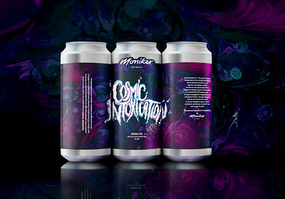 Cosmic Intoxication IPA Label beer beer art beer branding beer can beer can design beer graphics beer label beer label design can label can label design craft beer craft brewery drink packaging graphic design illustration label design lettering art lettering logo packaging design