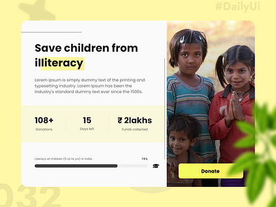 Crowd Funding Campaign - Daily UI Day 032 app app design crowd crowdfund crowdfunding crowdfunding campaign dailyui design illustration minimal save ui ui ux uidesign ux web web design webdesign website website design