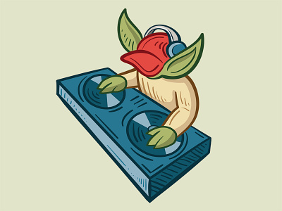 DJ Yoda baby yoda dj hip hop hip hop illustration mandalorian music remix star wars the force yoda