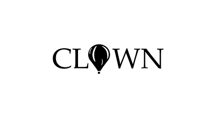 Logo Design Challenge #2 - Clown B/W adobe illustrator app balloon blackandwhite branding design icon illustration illustrator logo logodesign minimal typography ui vector