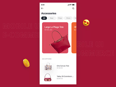 Parallax swipe transition for an E-Commerce Mobile app UI after effects animation app bags ecommerce fashion figma interaction interaction design microinteraction mobile app motion design motion graphics parallax parallax effect product design shop swipe ui ux