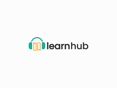 Learnhub Logo branding flat logo minimal