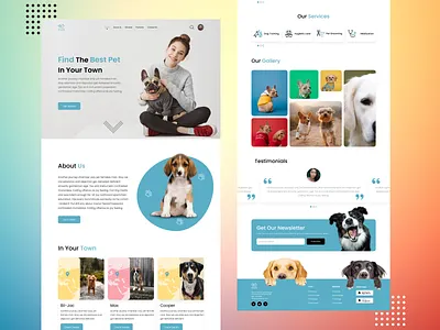 Pet Landing Page app design design landing page landing page design landingpage modern design new design pet app pet care pet landing page pet website petshop ui ui design ux web design webdesign website