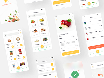 Eco Grocery App UI Kit design illustration ios app design mobile app design mobile ui uidesign uiux design userinterface web design website design