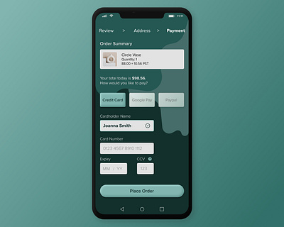 Daily UI 002 checkout creditcard dailyui dailyui002 dailyuichallenge ordersummary