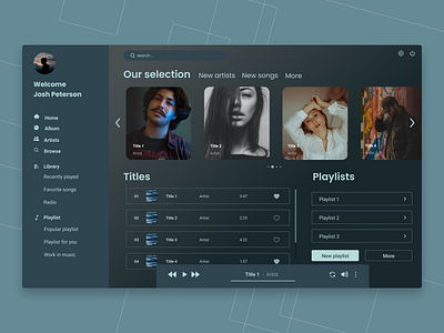 Desktop App Music desktop music music app ui ux web
