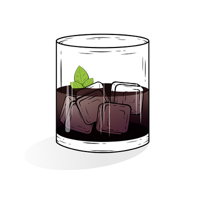 Cocktail - Rye Not digital illustration illustration