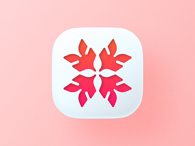 Fox Flower icon! 3d big sur brand brand identity branding fire flower fox icon icons ios leaf logo logo design logodesign mark negative space plant symbol visual identity