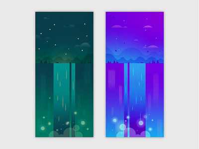 Waterfall Mobile Wallpaper graphic design illustration landscape mobile wallpaper vector vector art wallpaper waterfall