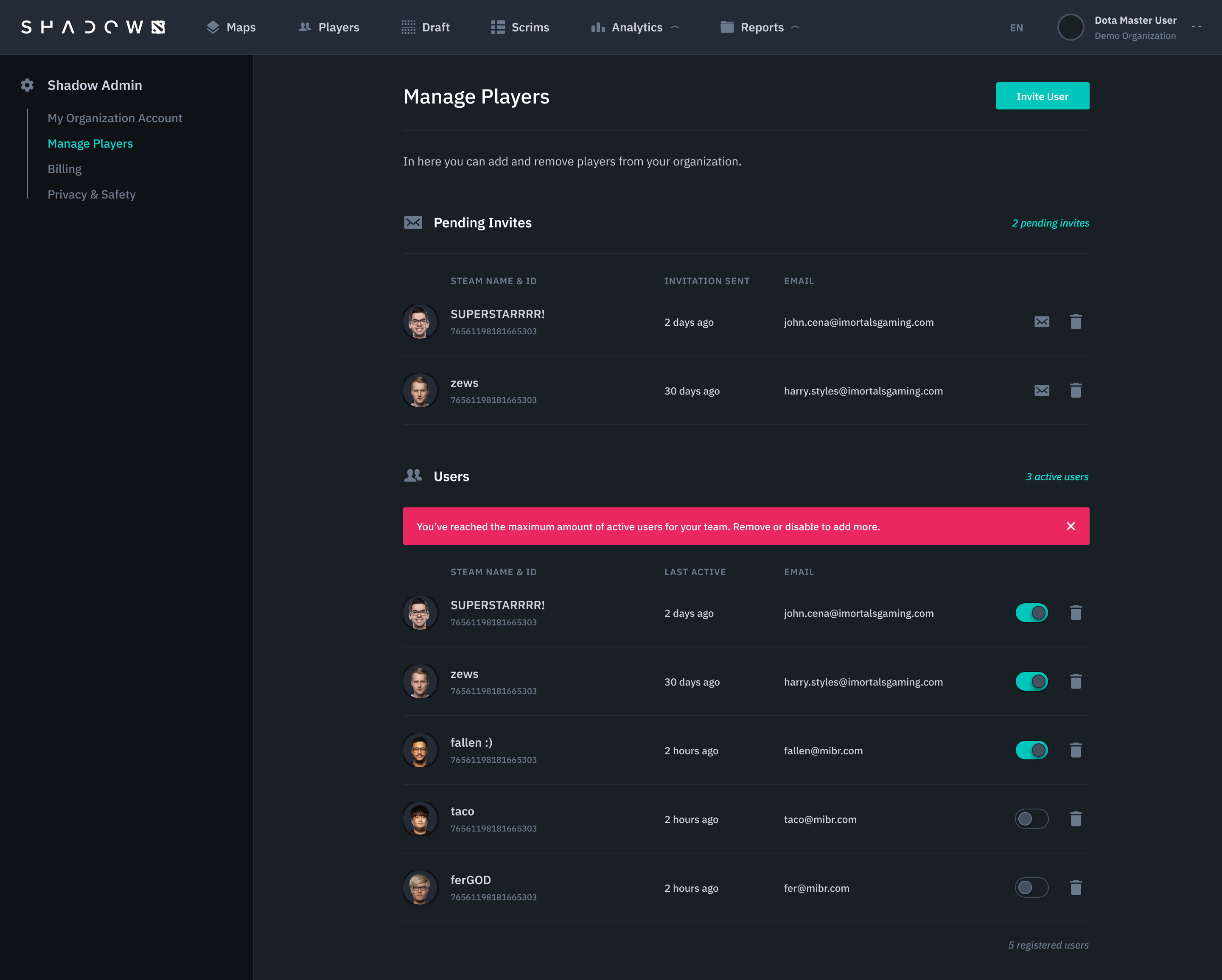 Shadow Admin - User Management by Jonathan Prieto on Dribbble