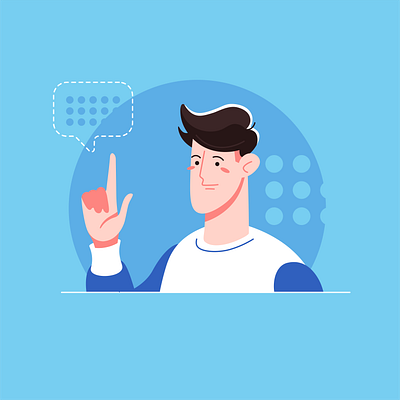 Be careful! adobe illustrator attention careful character gesture illustration man message person vector
