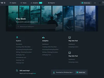 PlayBook: Index esports game app shadow
