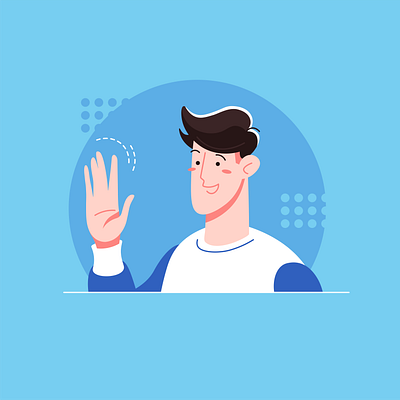 Hello everyone! adobe illustrator character design hello hi illustration man person vector