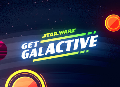 Star Wars "Get GalACTIVE" Logo branding design flat icon illustration logo minimal scifi star wars vector