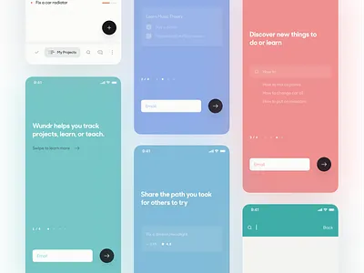 Project Tracker App Onboarding app bright ios mobile app multicolor onboarding pastel ui ux walkthrough