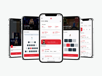 Reebok App Light Version app cards classes clean fitness fitness app light reebok reservations sports ui