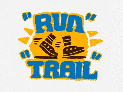 'Run Trail' design hand drawn lettering procreate running type typography