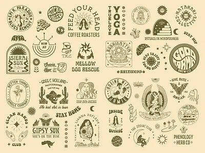 2020 Round Up badge brand identity branding graphic design hand drawn illustration logo retro typography vintage
