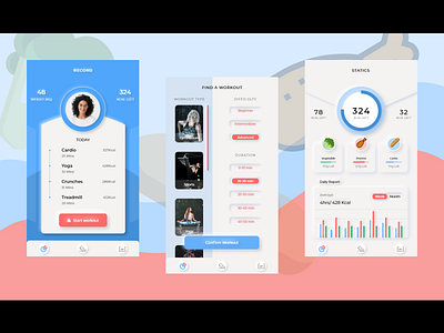 Fitness App app behance branding design dribbble figma neumorphism ui ux uxtrends xd